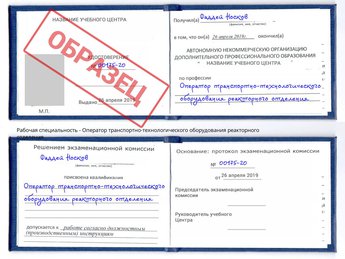 Обучение Оператор транспортно-технологического оборудования реакторного отделения